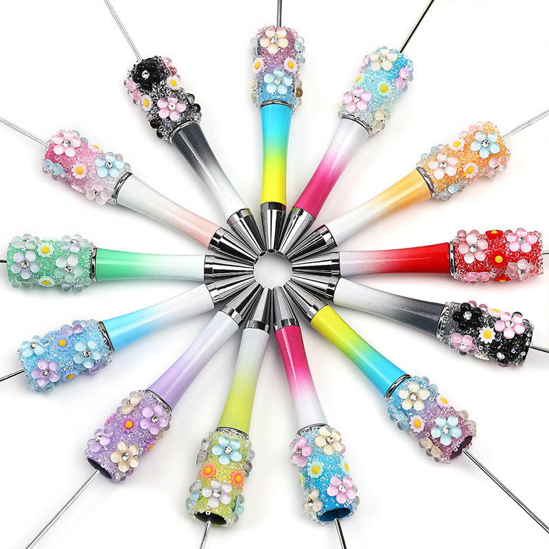 Wholesale 10pcs Beadable Pens Flower Baby's Breath Sugar Ballpoint Pen