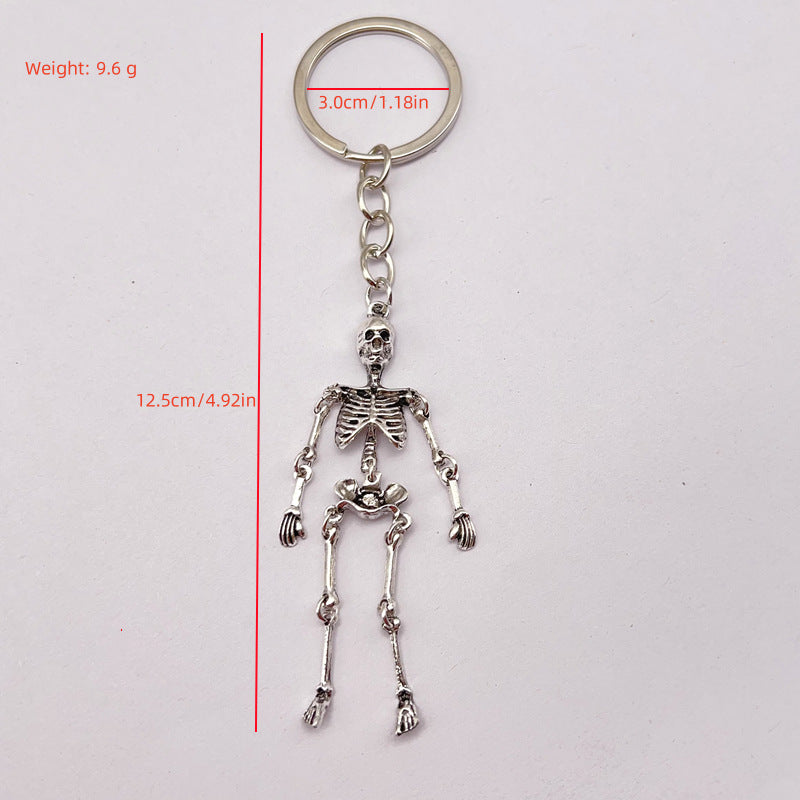 Wholesale Gothic Skull Keychain Halloween Metal Skull Keyring