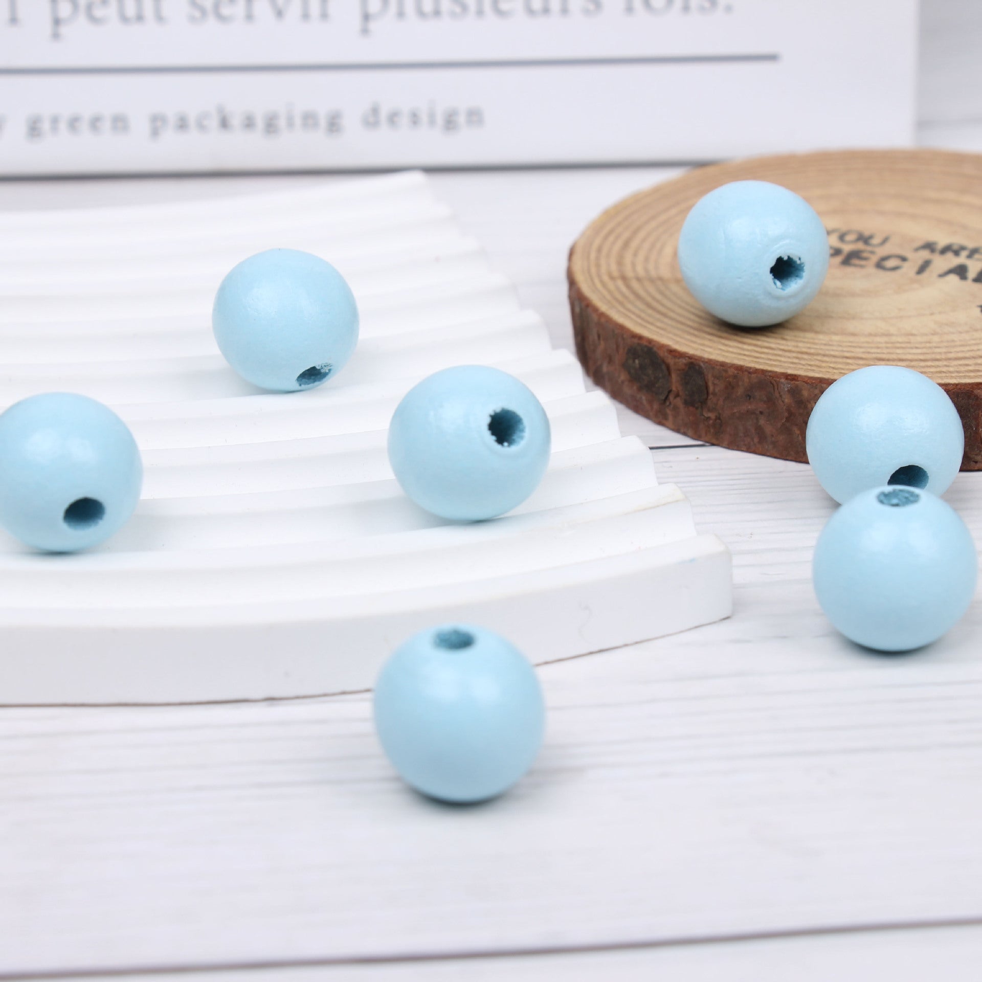 Wholesale 20pcs 16mm Leopard Pattern Wooden Bead Set