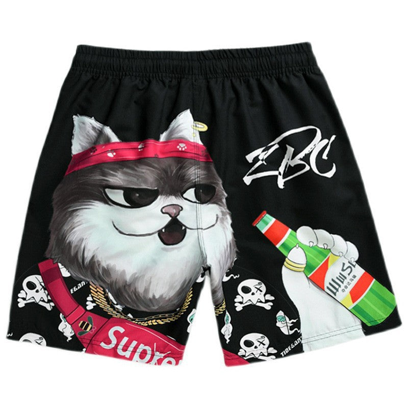Wholesale Beach Shorts Men Quick Dry Loose 3D Cartoon Large Size Swimwear