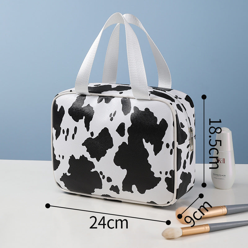 Wholesale Cow Pattern Cosmetic Bag Portable Travel PU Storage Bag Waterproof Storage Bag