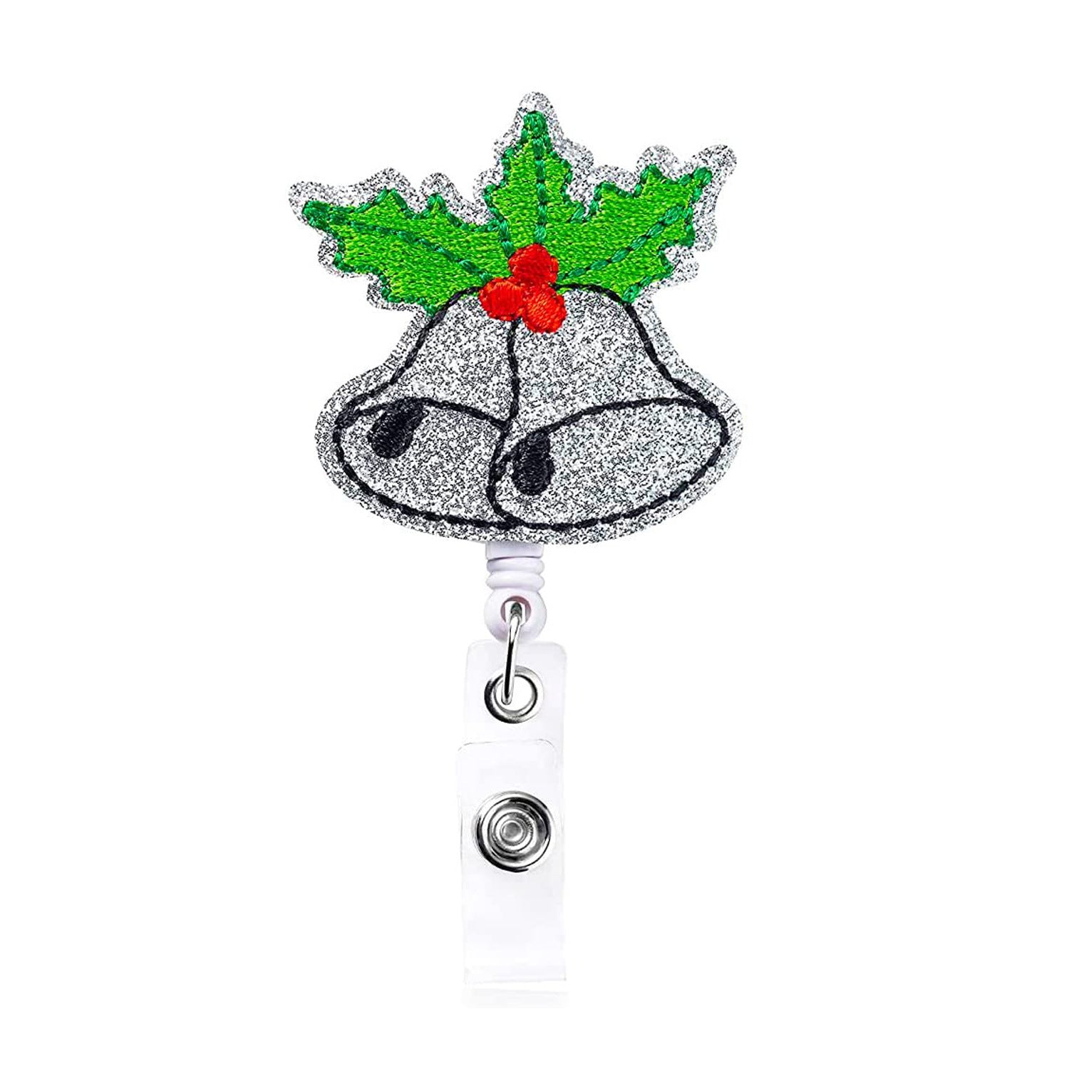 Wholesale Christmas Felt Easy Pull Buckle Cute Retractable Rotating ID Buckle