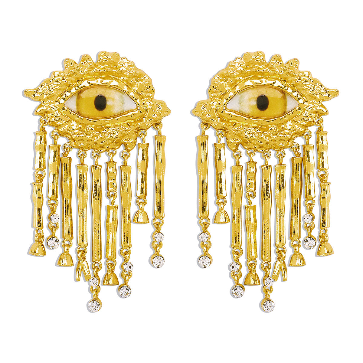Wholesale Exaggerated Evil Eye Tassel Earrings