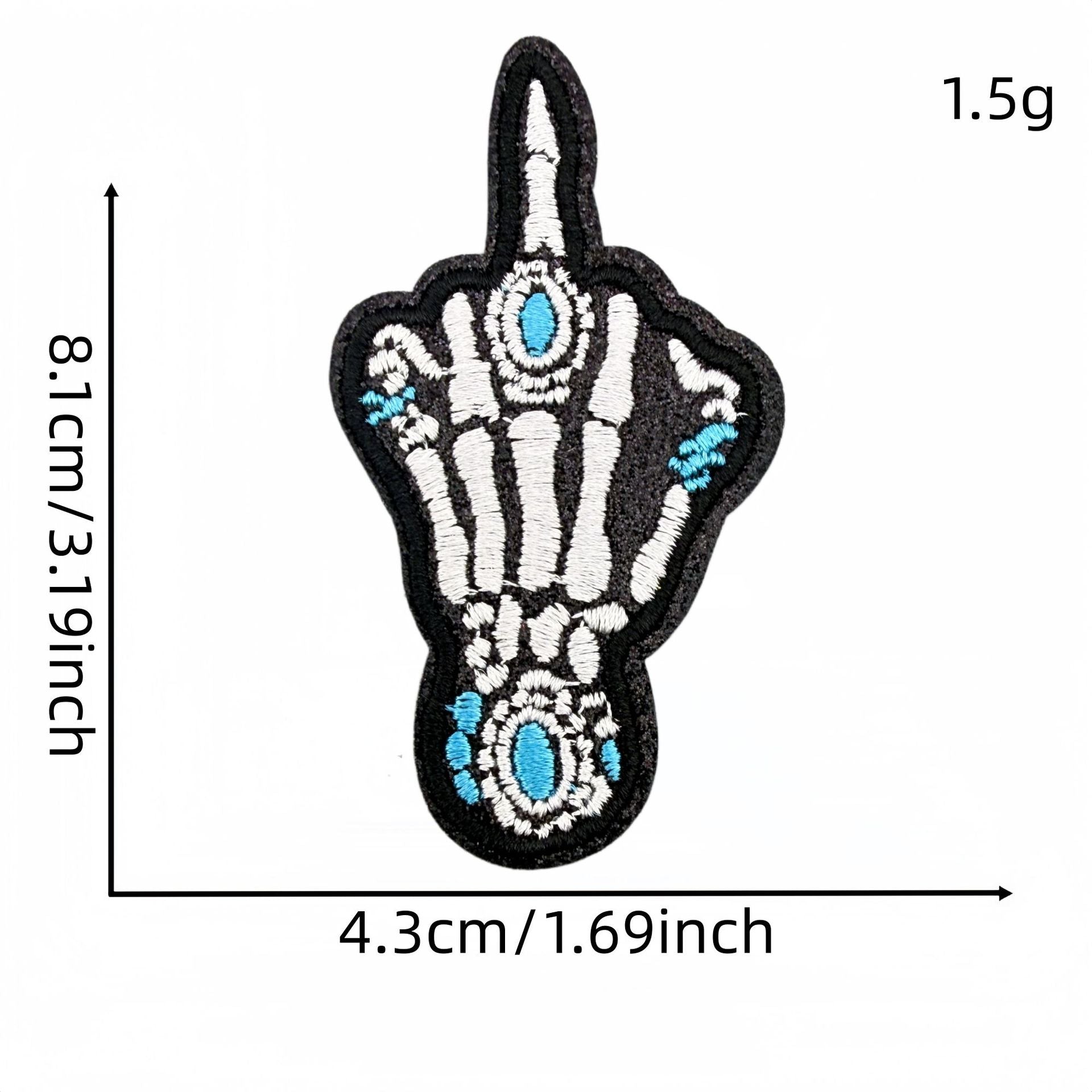 Wholesale Chic Embroidered Patch Set Of 18 Polyester Thread Cowboy Skull Bow Checkerboard DIY Craft Supply For Clothing Decoration