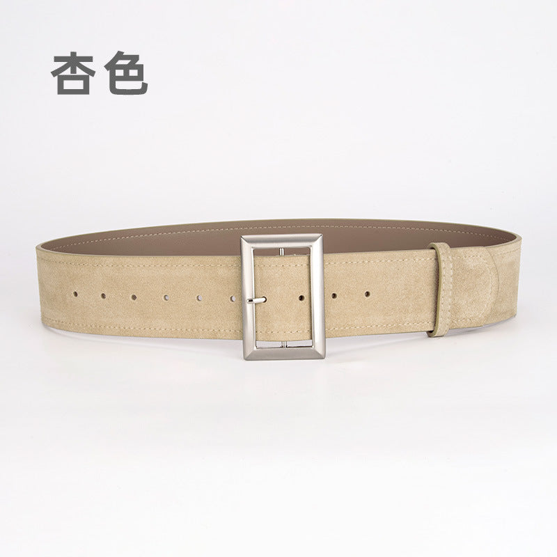 Wholesale leather belt fashion alloy wide belt jacket genuine leather waist belt retro belt