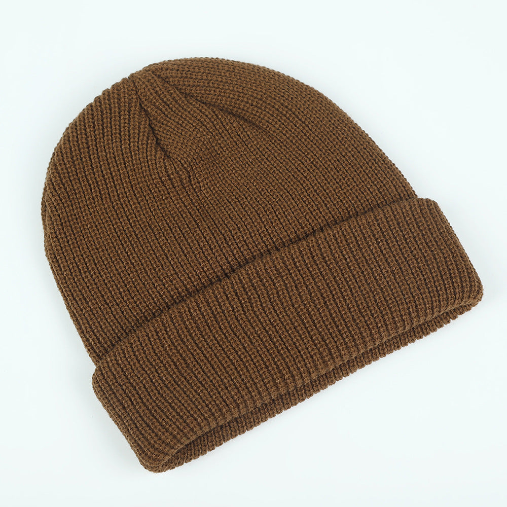 Wholesale Round Top Solid Color Knitted Melon Pea Hat