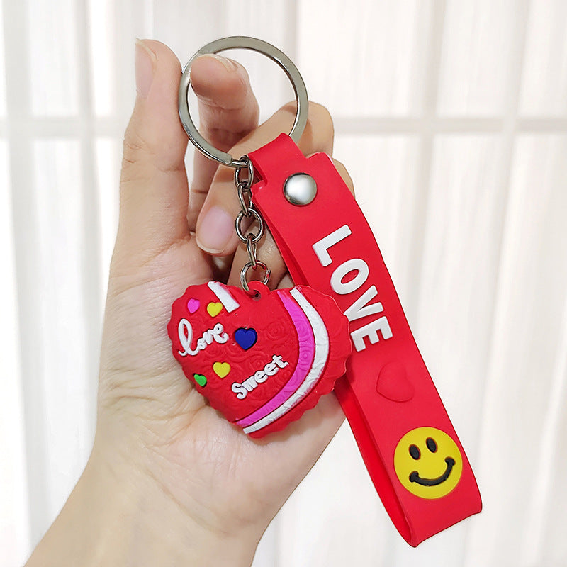 Wholesale of Red Love Silicone Keychains
