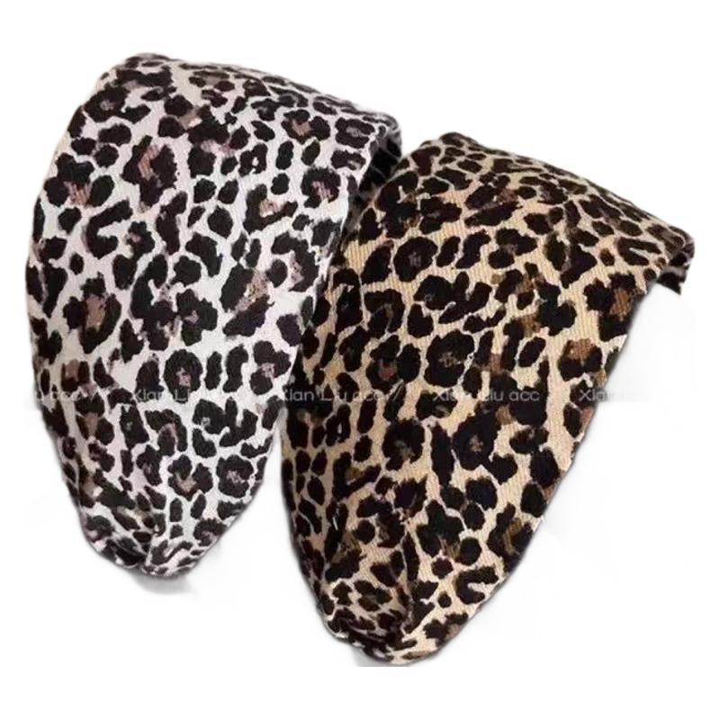 Wholesale Retro Leopard Print Wide Edge Hair Band High Cranial Top Pressure Hair Wash Hair Band