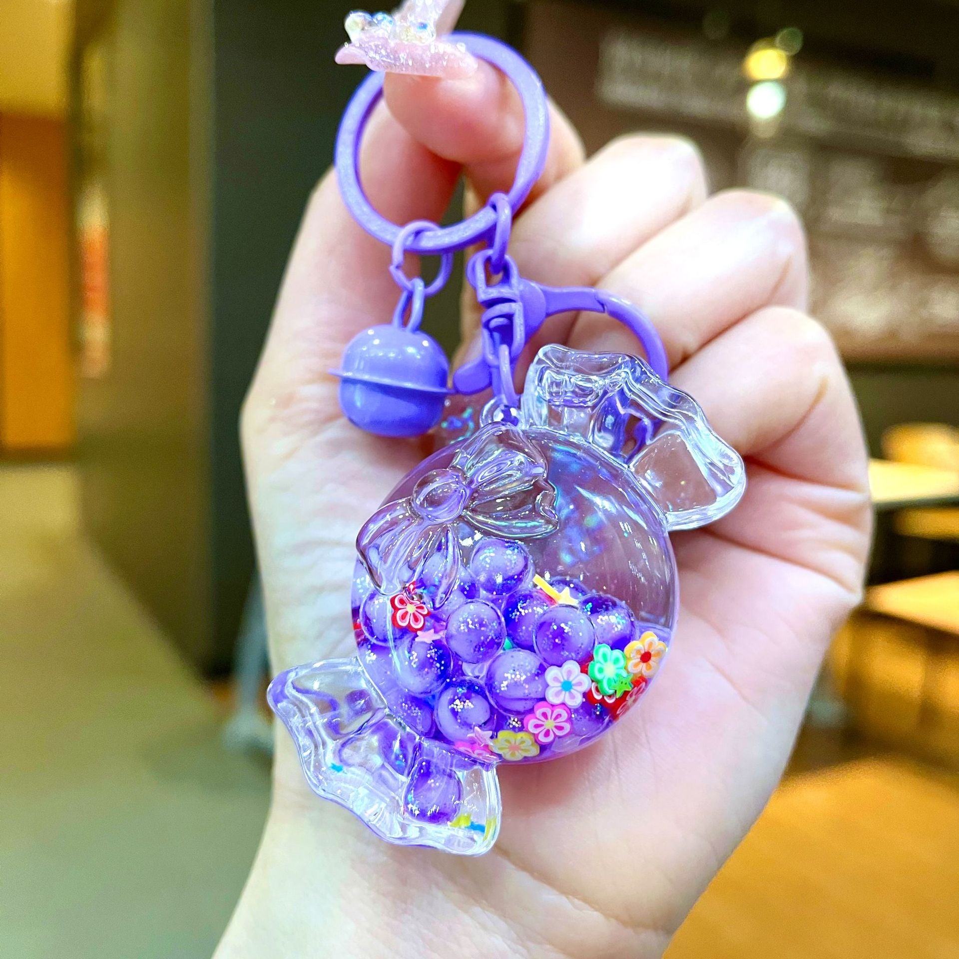 Wholesale Macaron Candy Pendant Luminous Sand Keychain