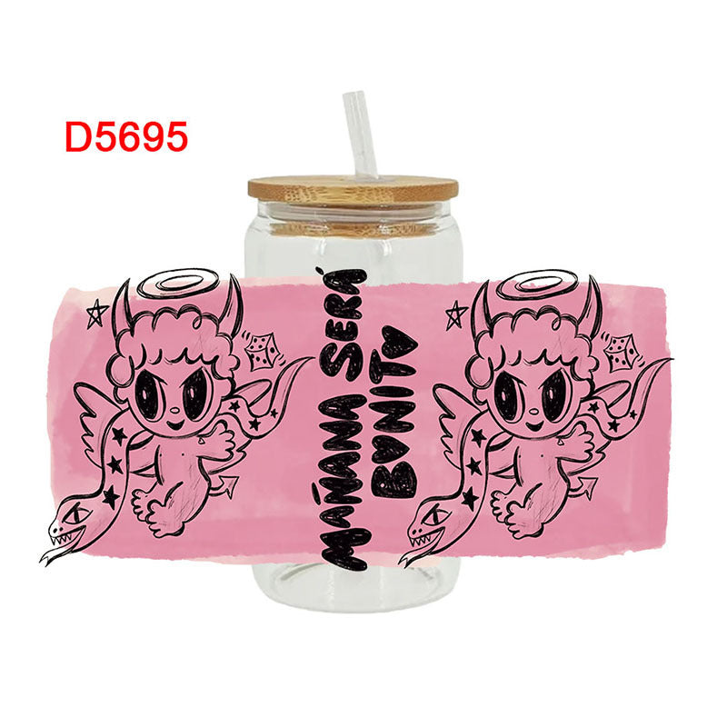 Wholesale Cartoon Cute Trendy Character Theme 16oz Cup UV DTF Wraps