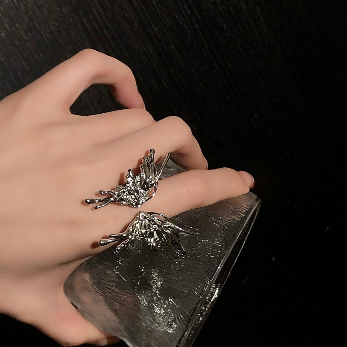 Wholesale Liquid Butterfly Open Ring