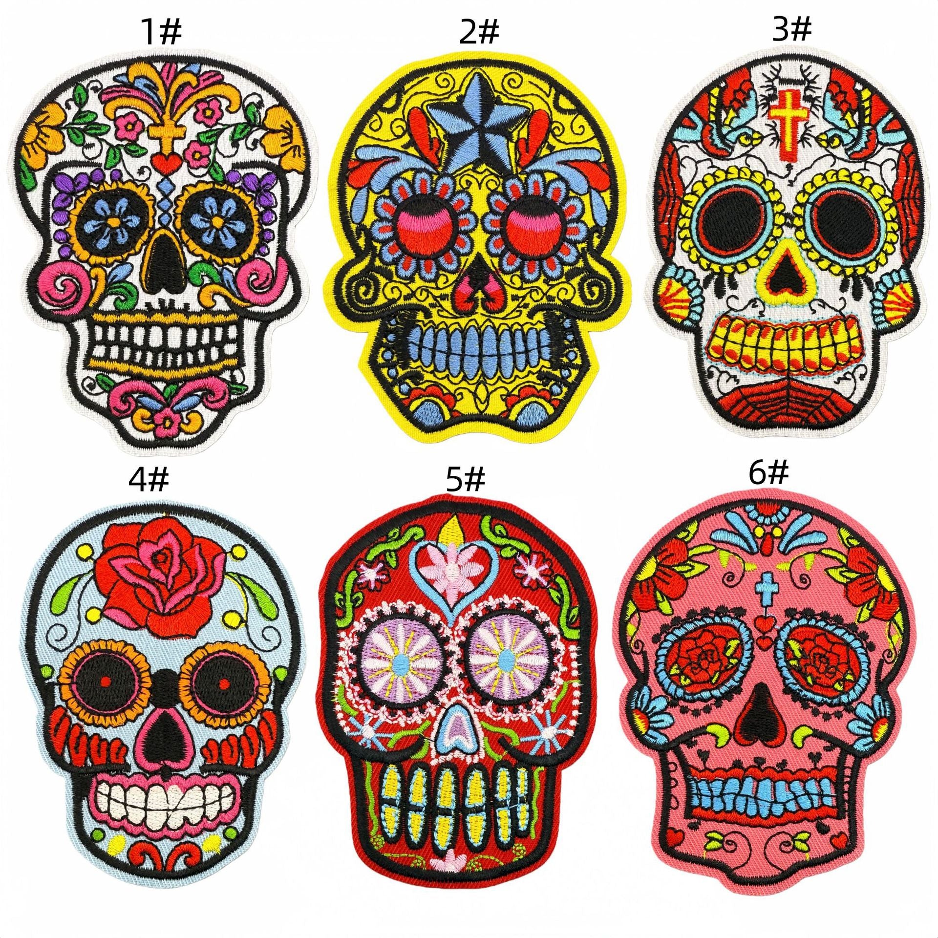 Wholesale Cartoon Punk Skull Embroidery Cloth Patch