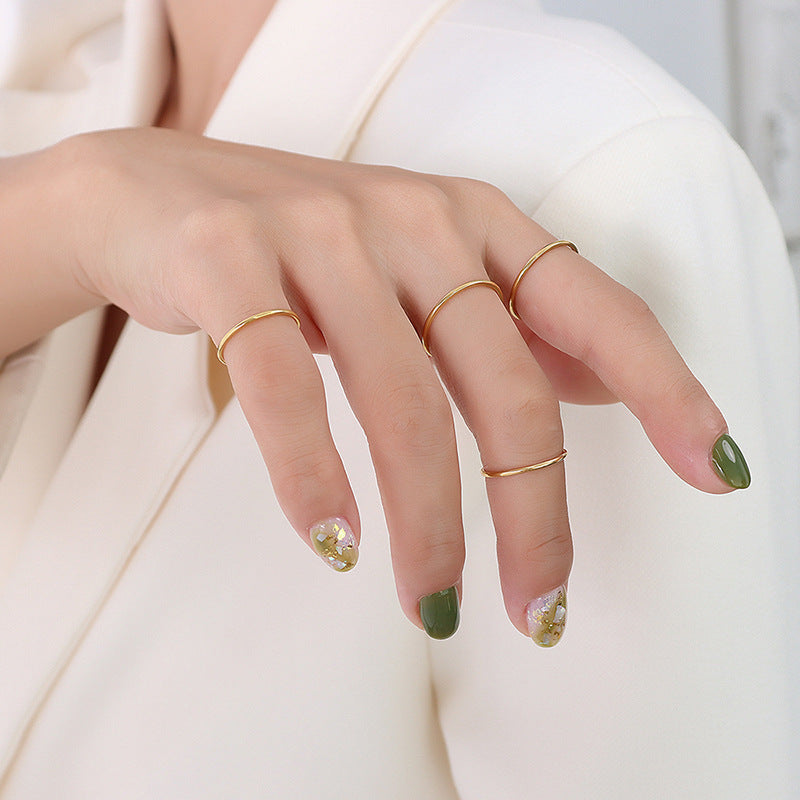 Wholesale Titanium Steel Ring Plated with 18k Real Gold Ring