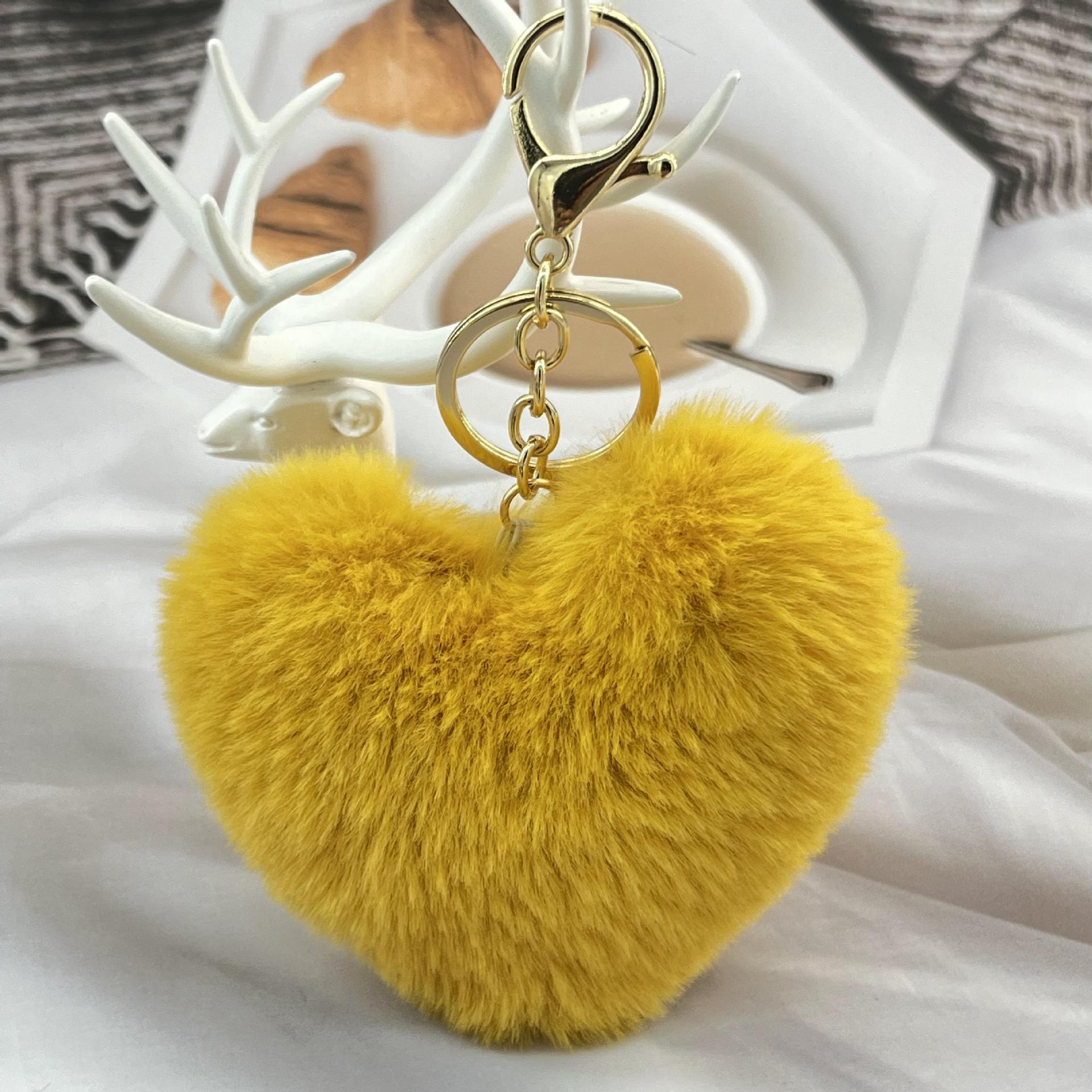 Wholesale Plush Peach heart keychain