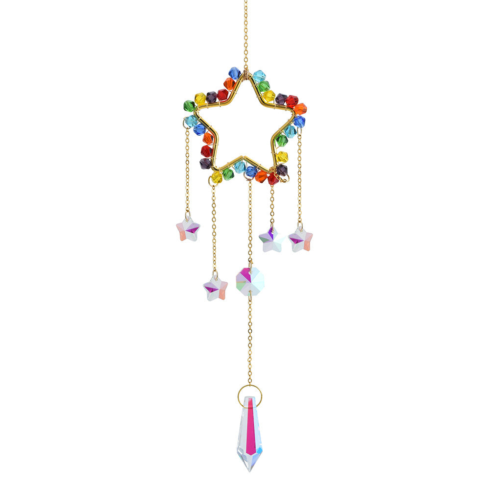 Wholesale rainbow stars and moon four-piece window chimes