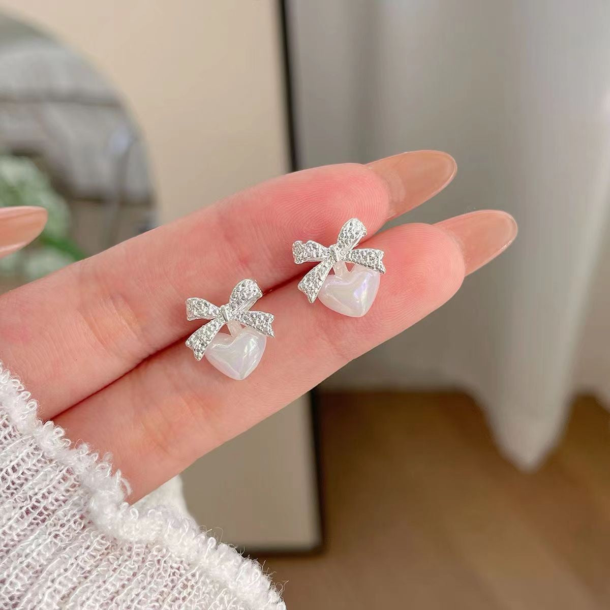 Wholesale Forest-style colorful diamond butterfly long earrings