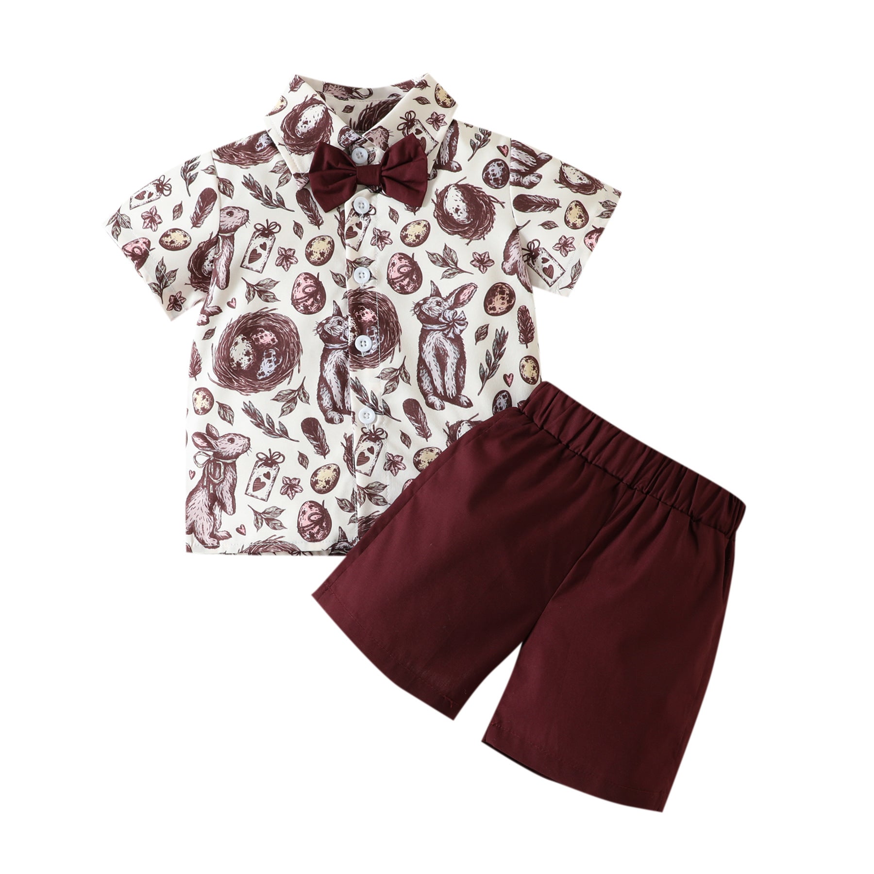 Wholesale Easter Boys Cotton Gentleman's Shirt Set of Two