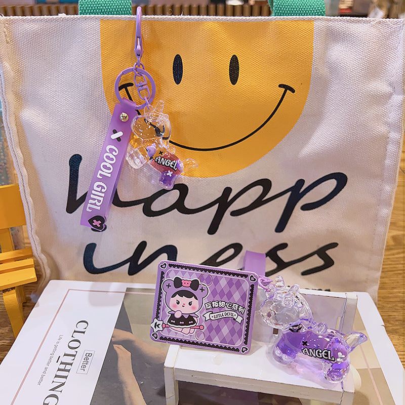 Acrílico al por mayor lindo pony púrpura arimanina líquida engrasado