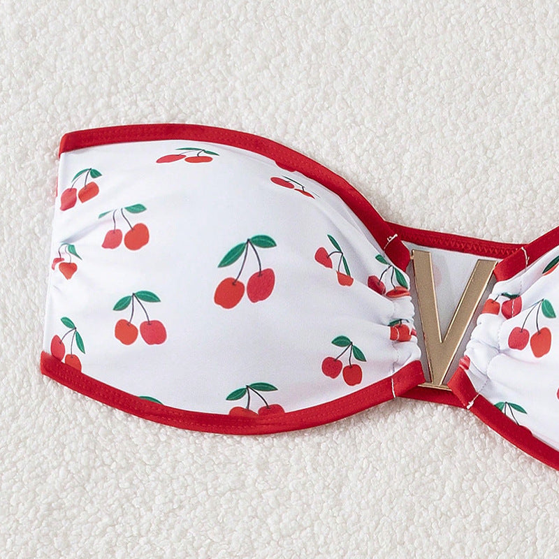 Wholesale Two-piece skirt three-piece printed swimsuit