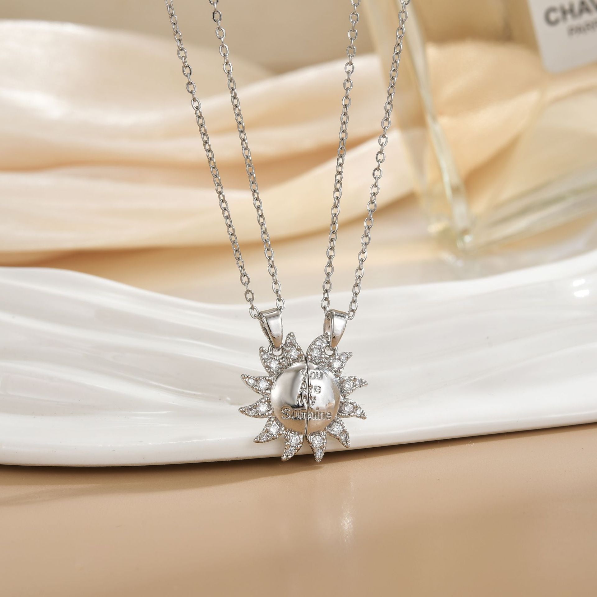 Wholesale Magnetic Sun Moon Titanium Steel Necklace