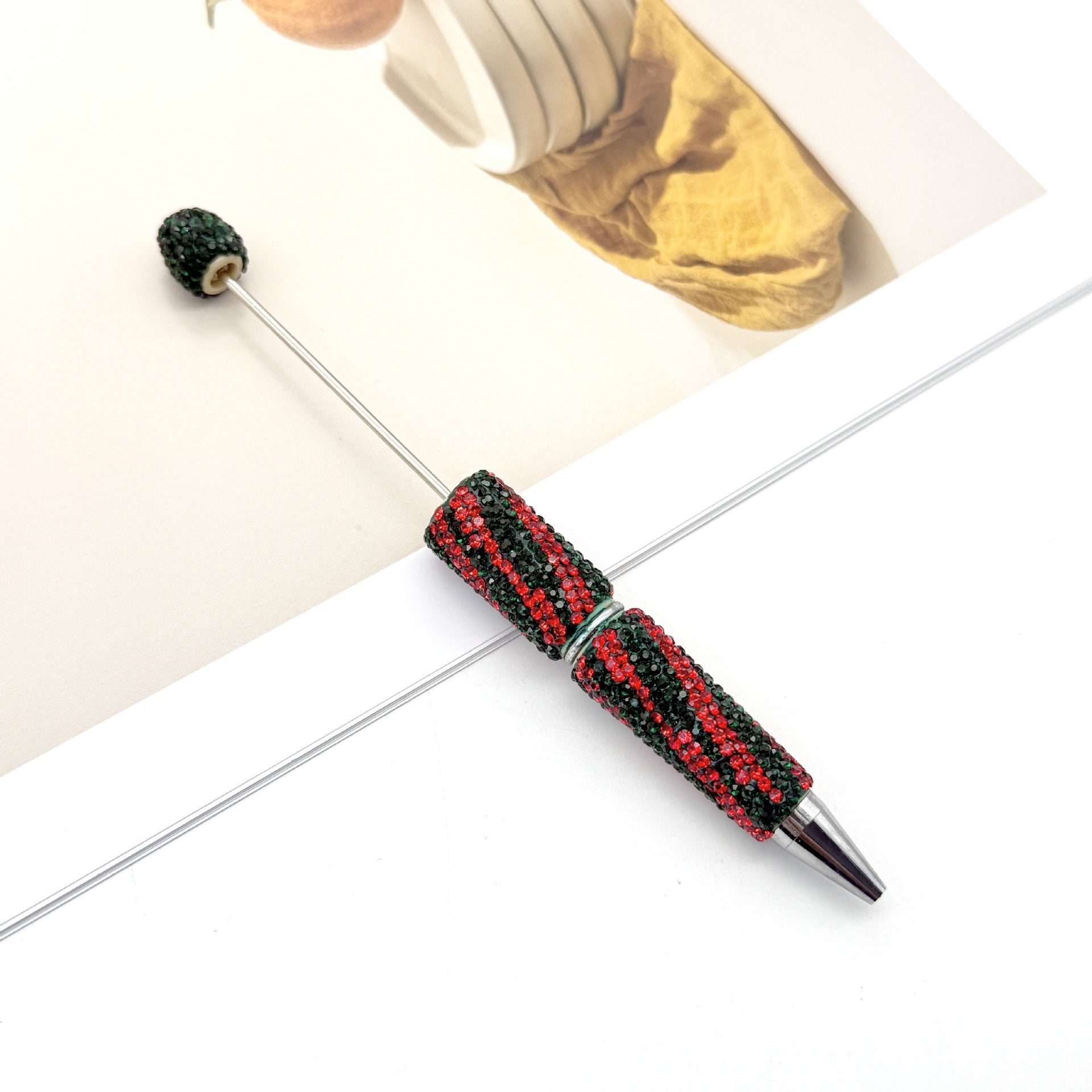 Wholesale Zebra Stripe Pattern Fully Encrusted with Rhinestones Fancy Beadable Pens