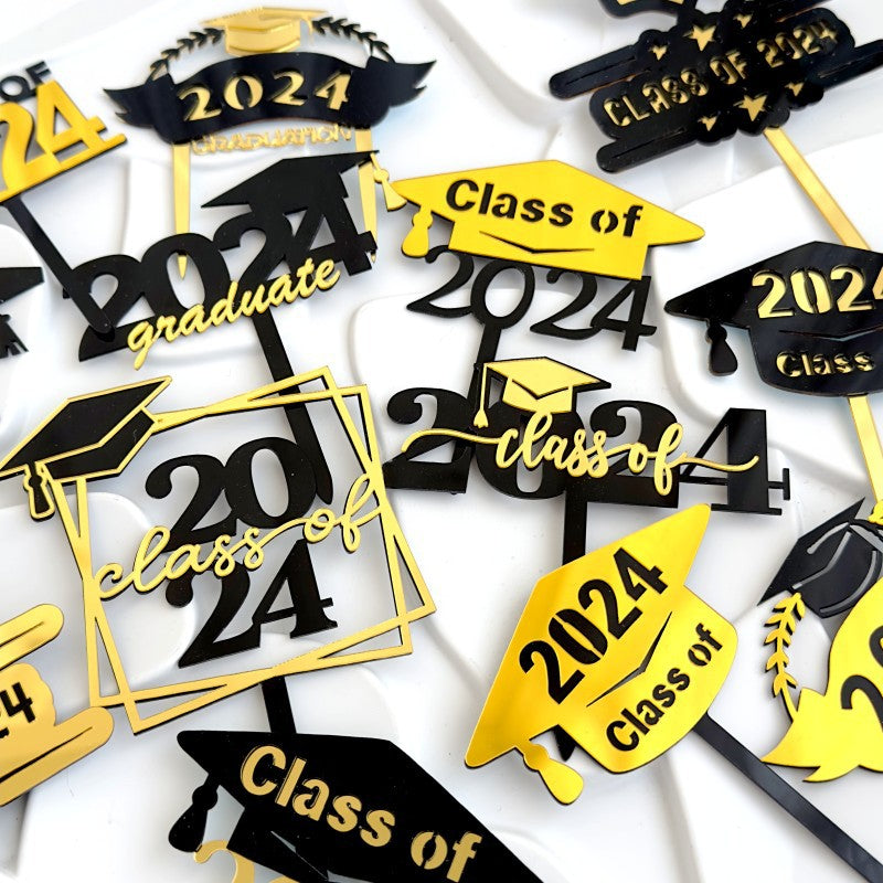 Wholesale Acrylic Graduation Happy Cake Card Decoration