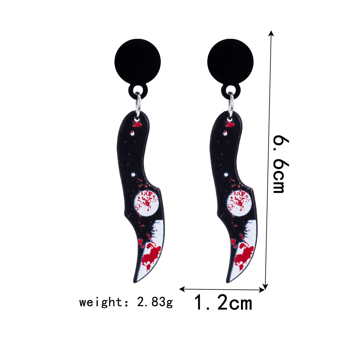 Wholesale  Kitchen Knife Earrings Acrylic Blood Red Horror Masquerade Jewelry Accessory For Women Boutique Resale Gift