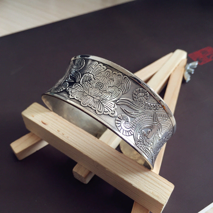 Wholesale Retro Ethnic Style Silver Bracelet