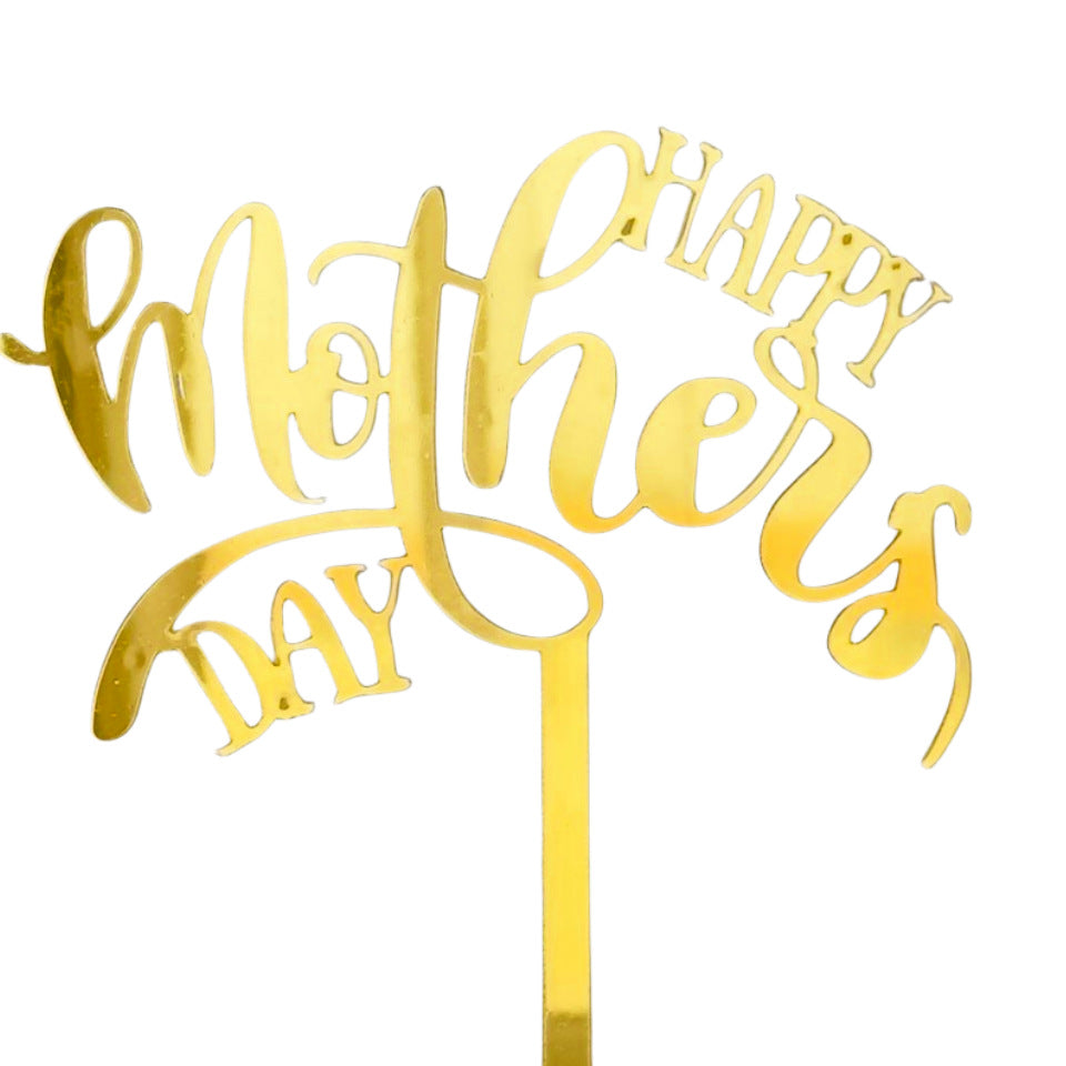 Wholesale 10PCS/PACK Mother's Day Happy Acrylic Cake Insertion