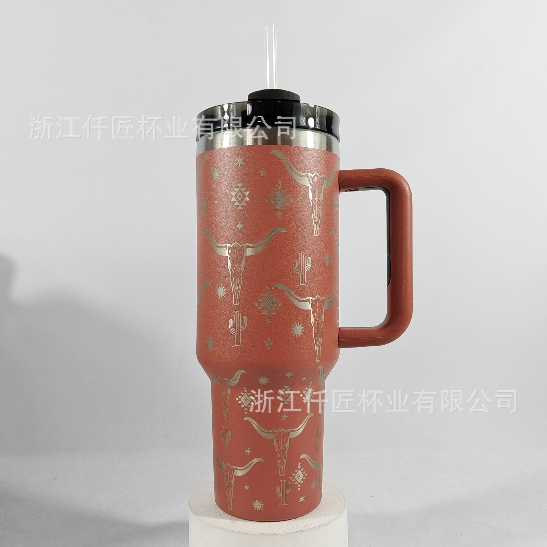 Wholesale Second Generation 40oz Handle Car Cup Laser Bull Head Stainless Steel Car Cooling Ice Cup