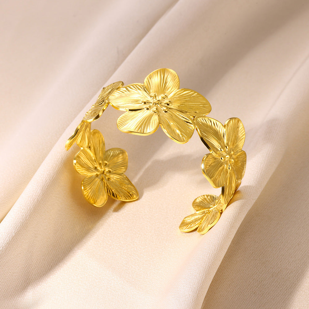 Wholesale personality exaggerated opening Stainless steel bracelet wide version jewelry