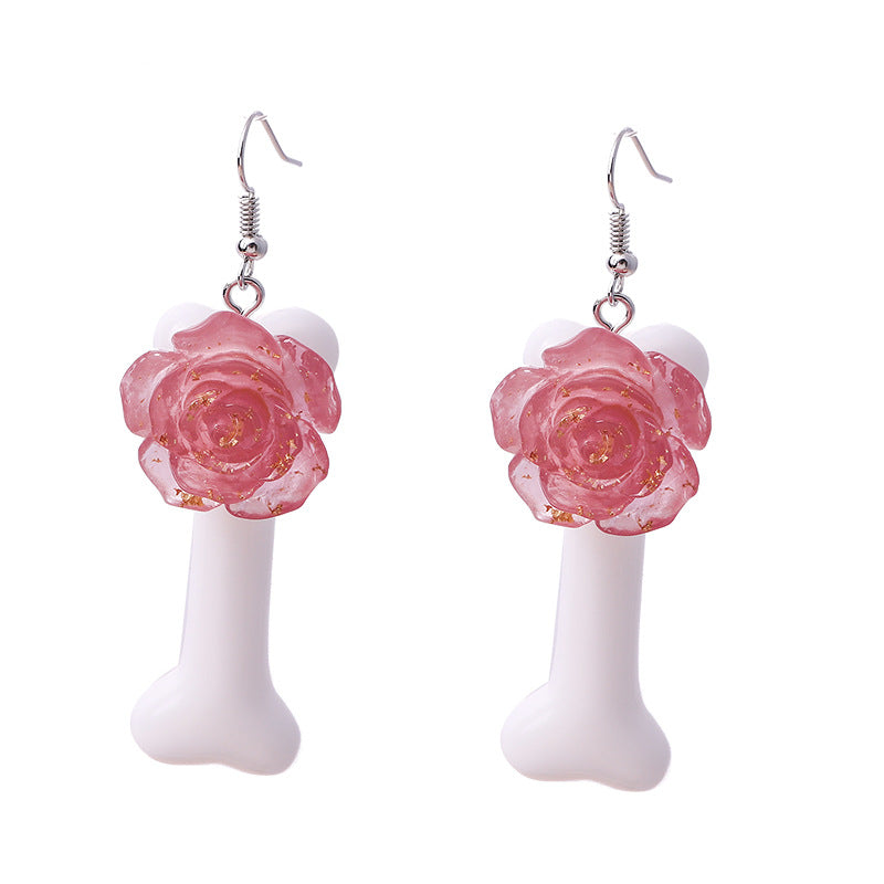 Wholesale Romantic Rose Bone Earrings