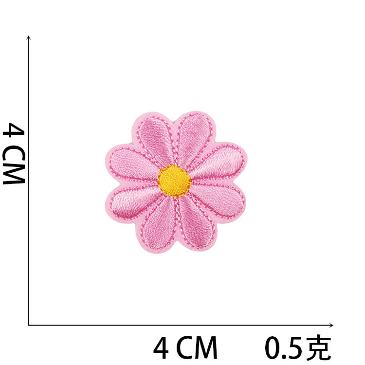 Wholesale Tulip Floral Embroidered Patch Iron On Peony Applique DIY Clothing Bag Decorative Craft Supply