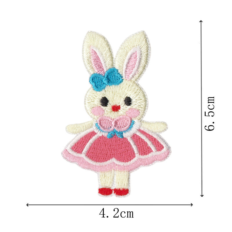 Wholesale 9 Piece Embroidered Rabbit Patch Set Cute Cartoon DIY Craft Supply For ets And Journals