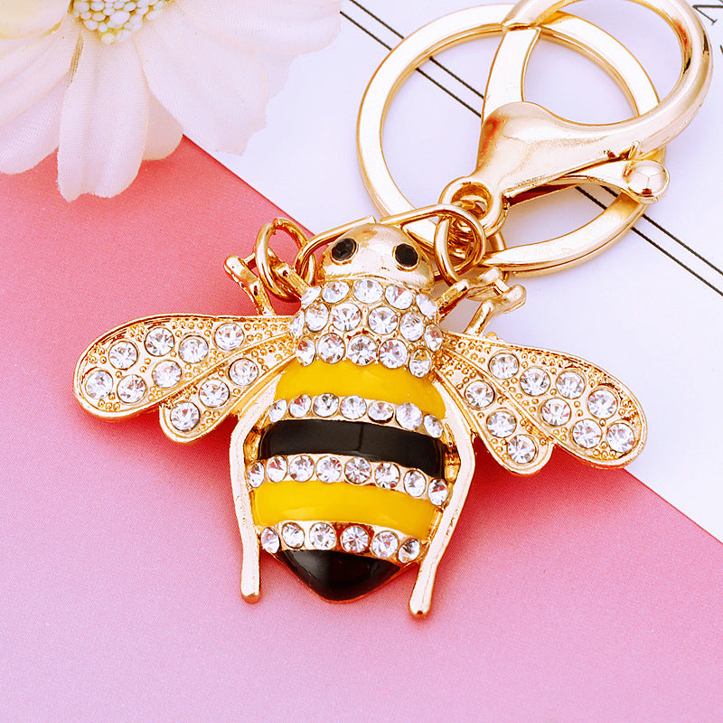 Wholesale Diamond-encrusted bee insect car key chain