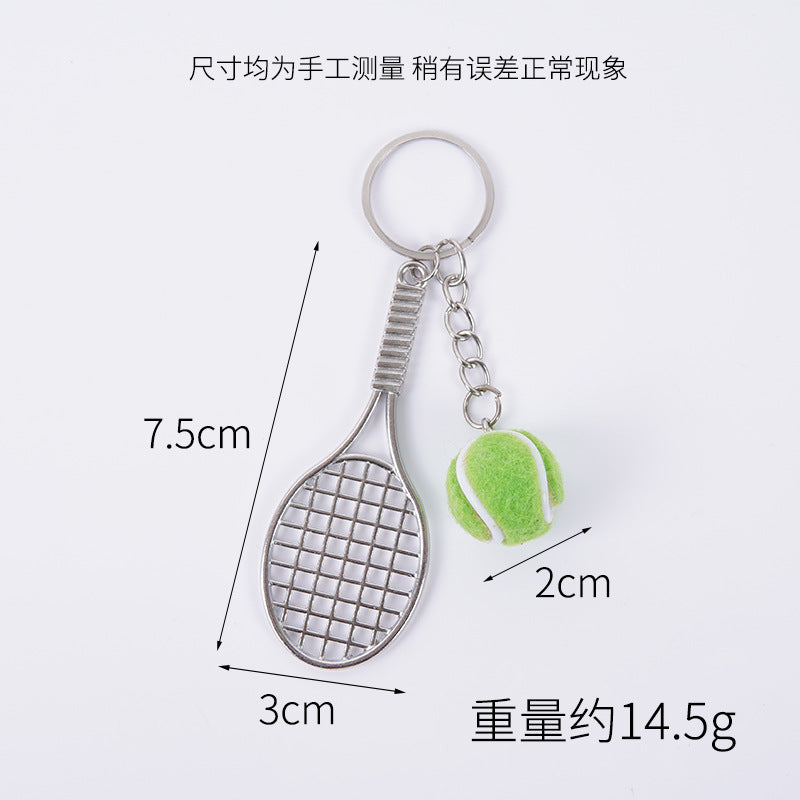 Wholesale 5pcs Mini tennis racket keychain