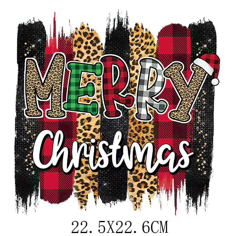 Wholesale Christmas Hot Stamping Spot  Heat Transfer Pattern UV DTF Ready to Press Transfers Wraps