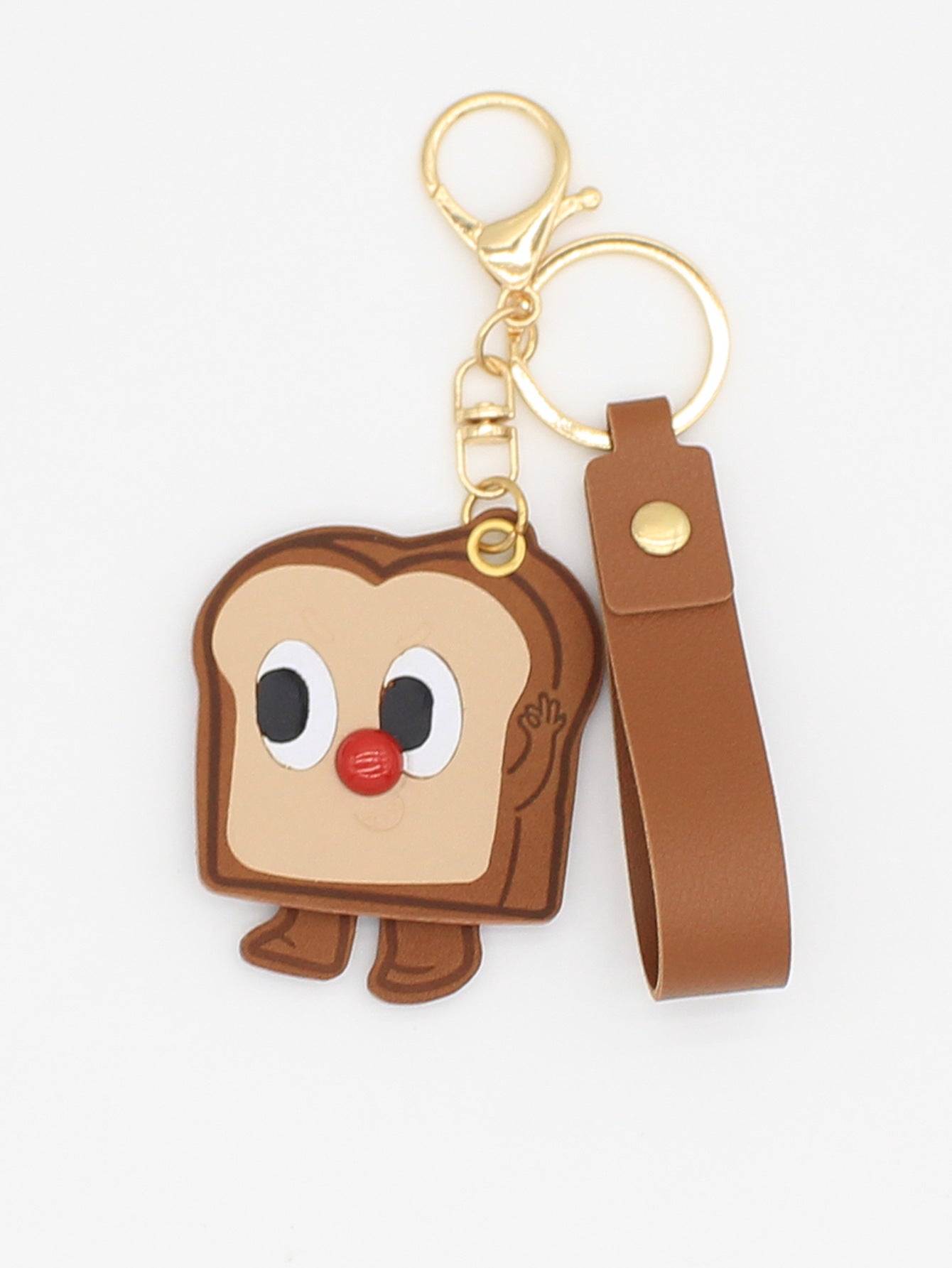 Wholesale Three-dimensional pu creative croissant toast hanging bag car pendant keychain