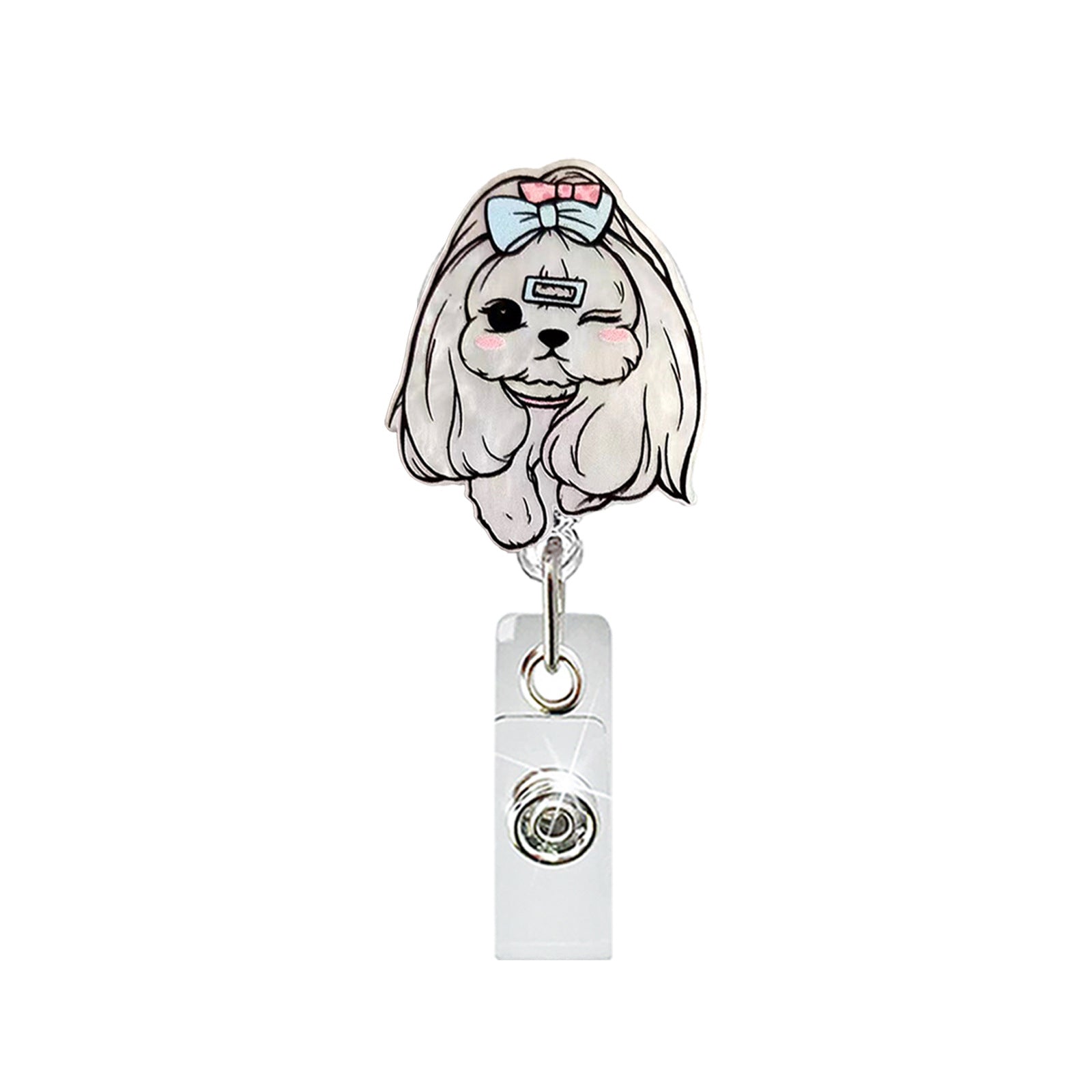 Wholesale Animal series acrylic retractable and rotatable badge reels