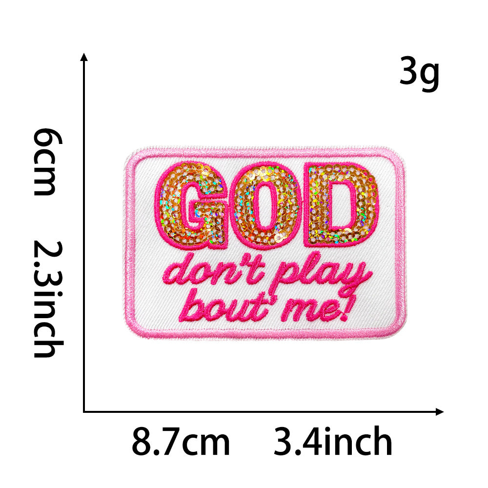 Wholesale Lucky Rabbit Themed Iron On Embroidered Patch Mixed Letters Fashion Accessory For Shoes Hats Boutique Gift
