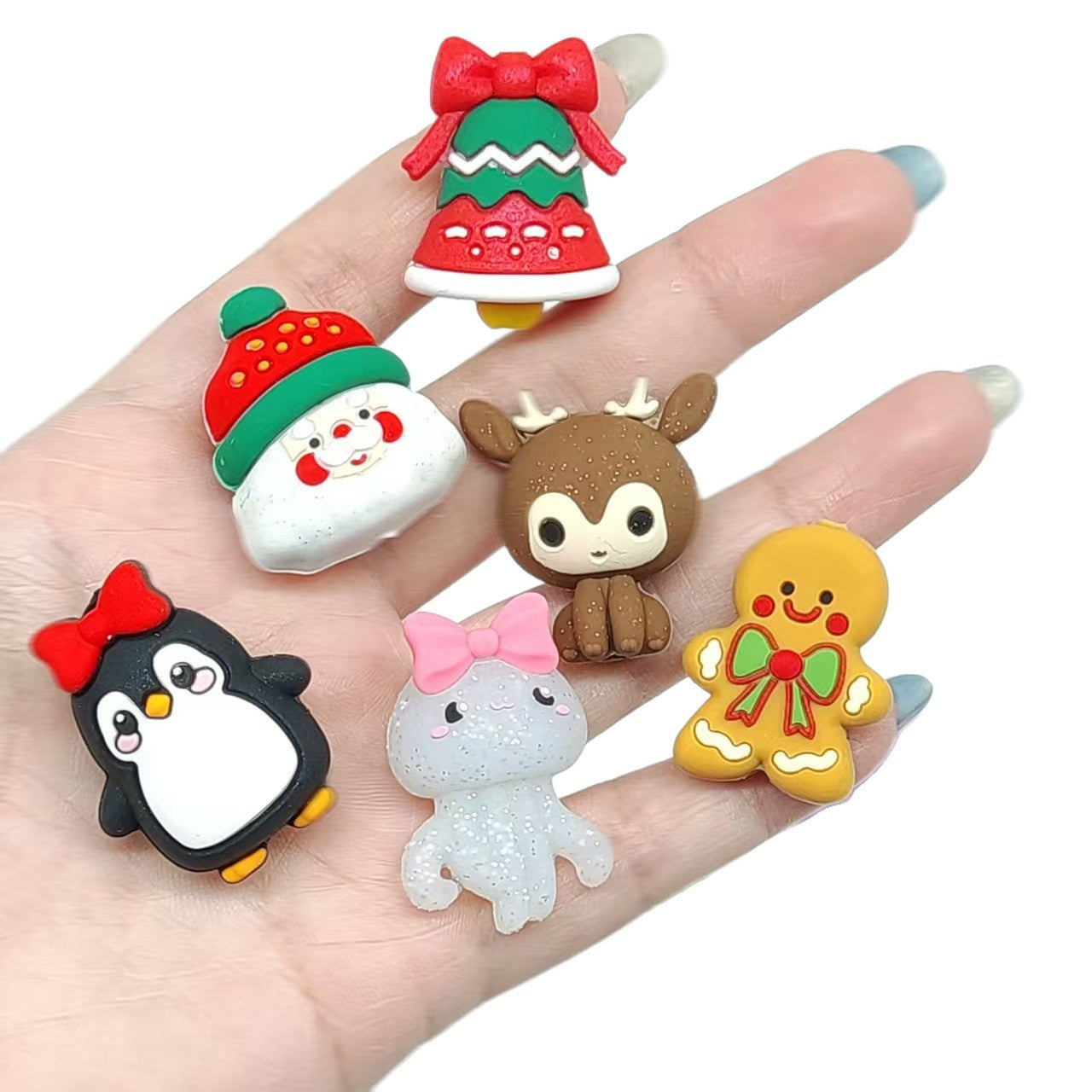 Wholesale 20pcs Christmas cartoon silicone bead string  Focal Beads