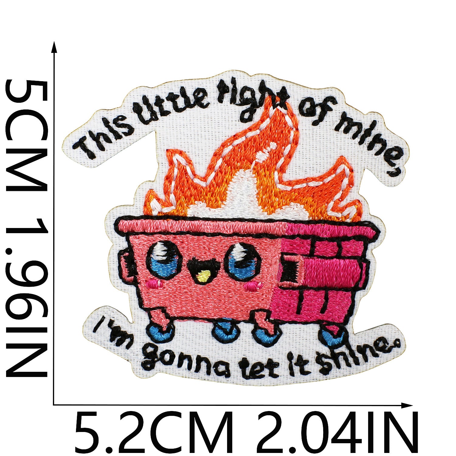 Wholesale Embroidered Polyester Patch Cartoon Box Flame English Letters Clothing Decorative Accent