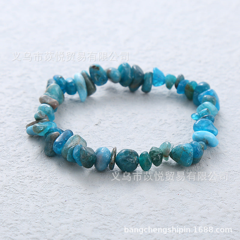 Wholesale 5pcs natural crystal gravel elastic bracelet colorful gravel bracelet