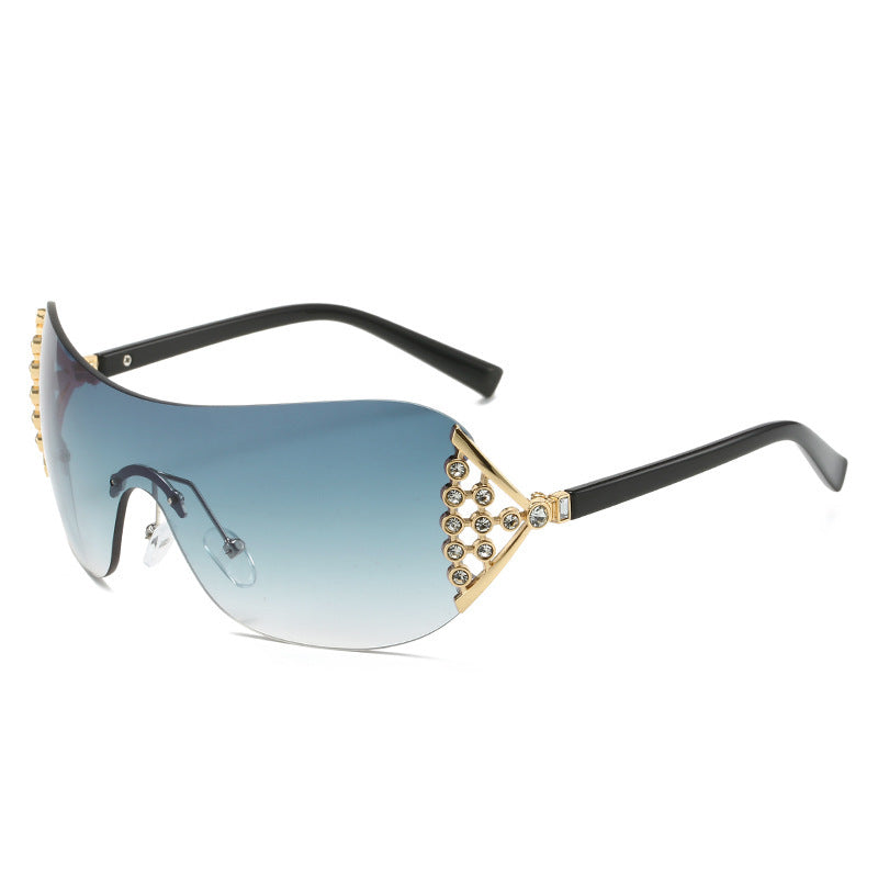 Wholesale Diamond Inlaid Frameless PC Sunglasses