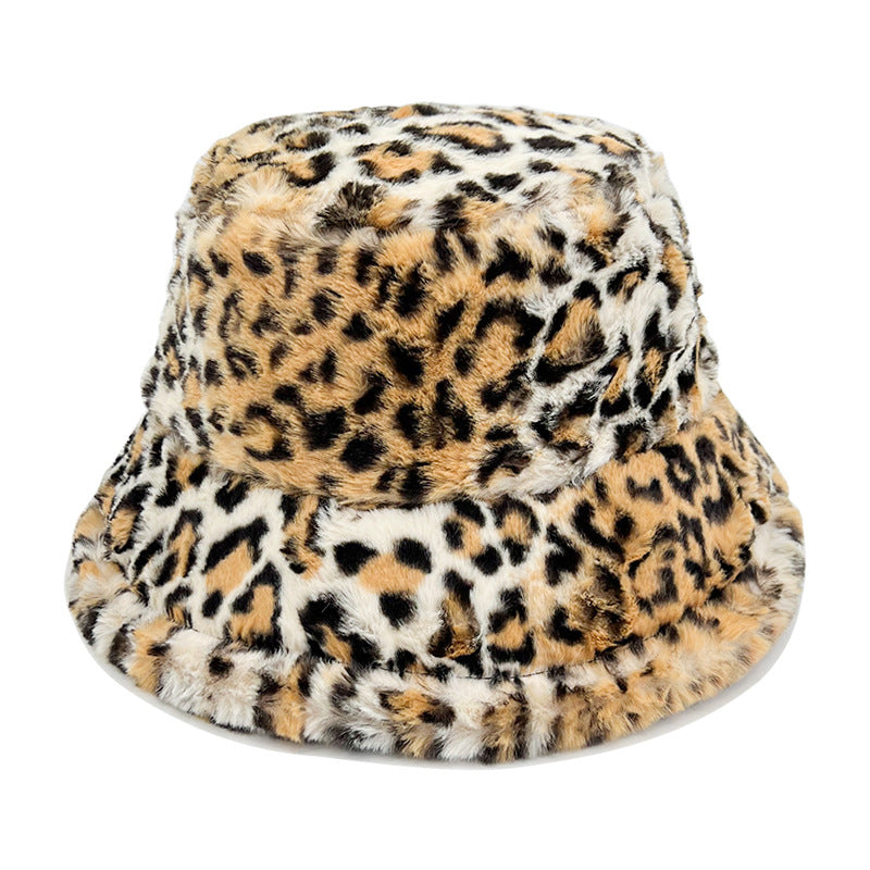 Wholesale Lamb Hair Leopard Pattern Fisherman's Hat