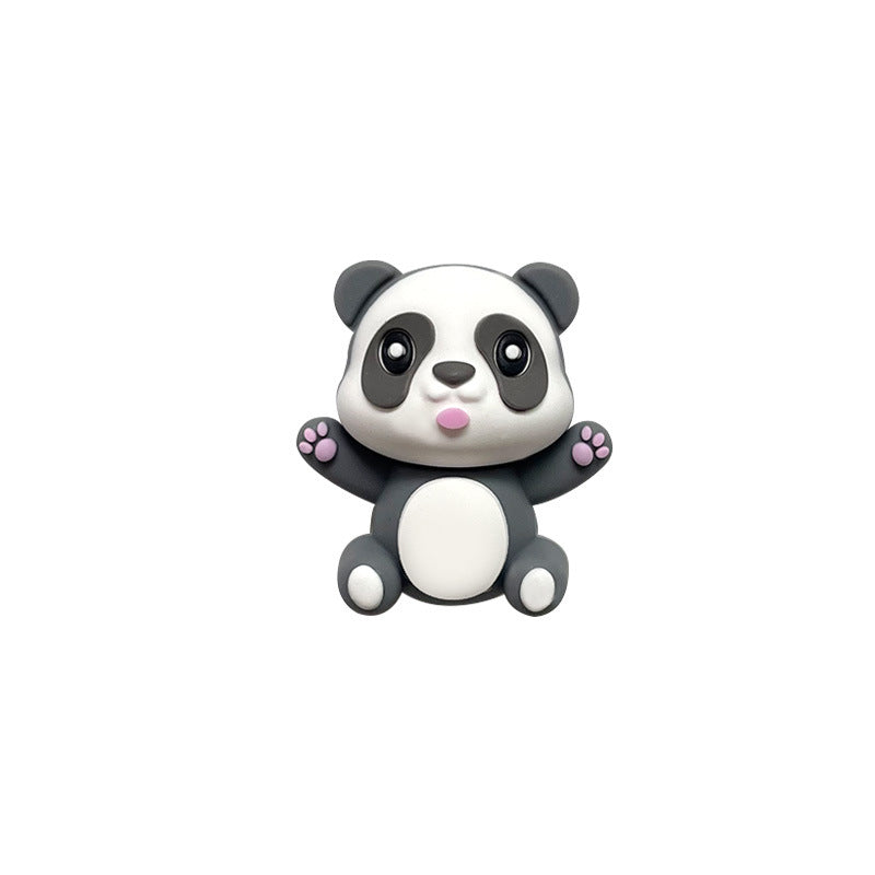 Wholesale 20pcs 3D Stereoscopic Dropper Silicone Panda Food Grade Bead Beads