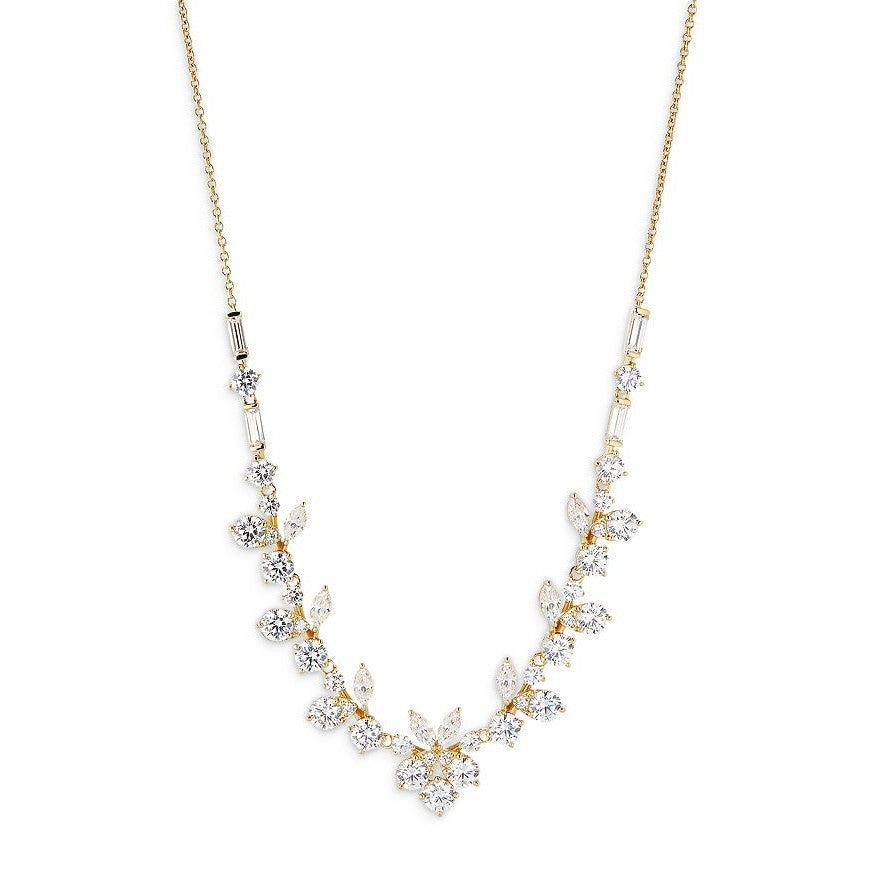 Wholesale 18k Gold-plated Titanium Steel Tassel Zircon Necklace