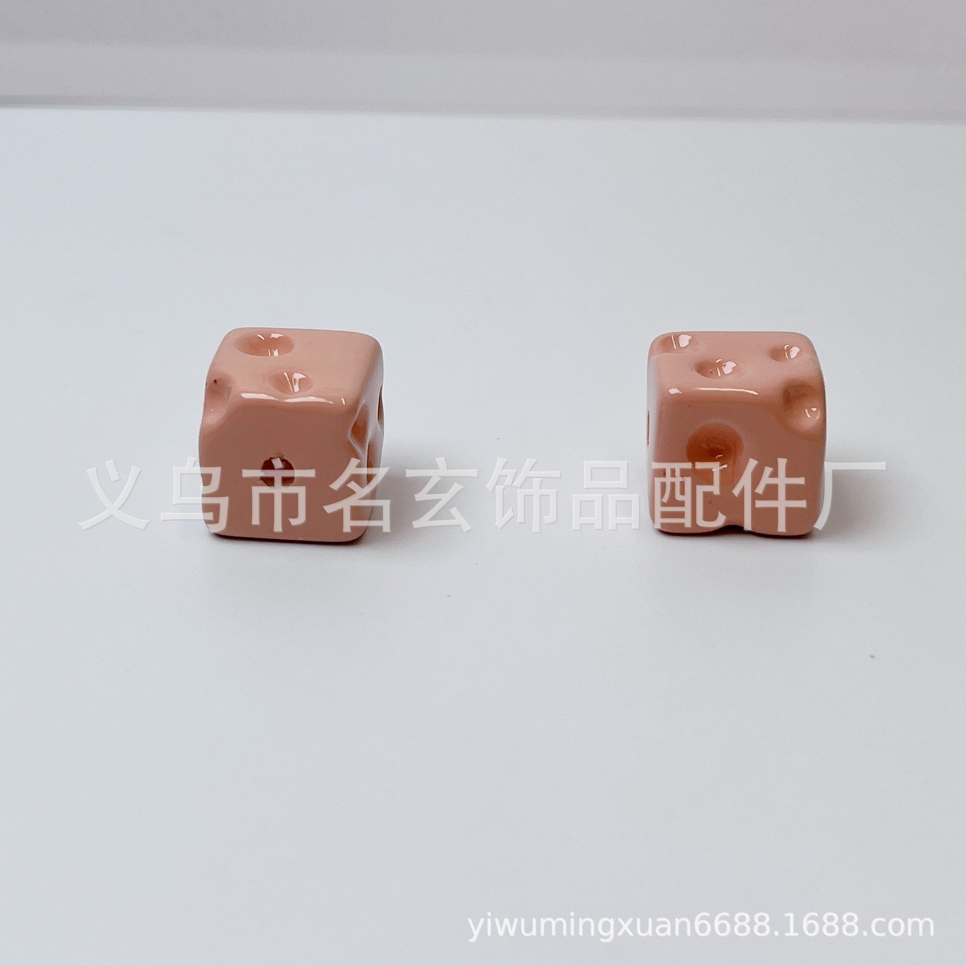 Wholesale   Random 200pcs /pack   Acrylic painted square cheese beads  Acrylic Beads