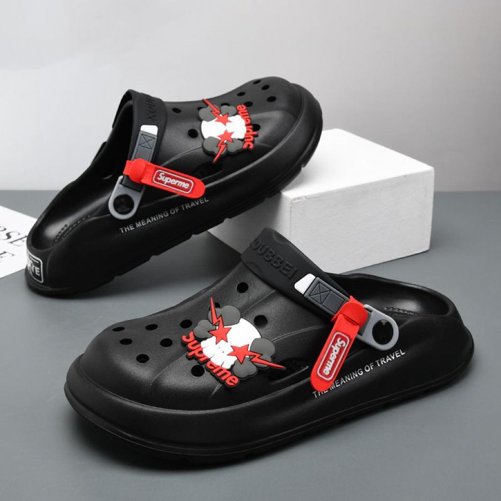 Wholesale Men's summer thick-soled casual sports non-slip soft-soled sandals outdoor dual-use drooping beach slippers