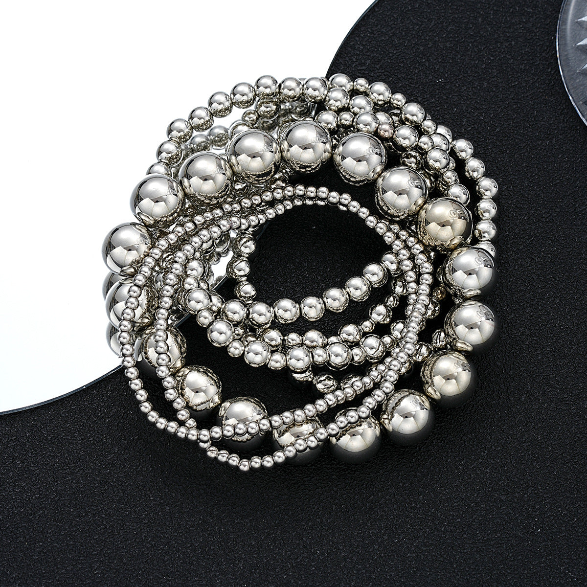 Wholesale Round bead bracelet 7-piece set Simple multi-layer stacking style beaded bracelet